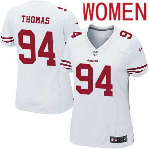 Cheap Women San Francisco 49ers 94 Solomon Thomas Nike White Team Color Game NFL Jersey